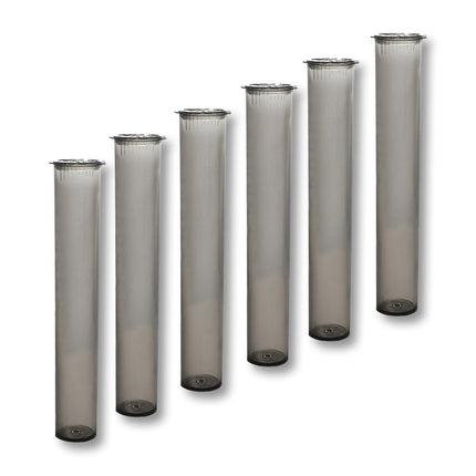 116mm 6pcs Waterproof Cigarette Storage Tubes Squeeze Bottles with Caps Airtight Sealing Plastic Container Protect Pre-Roll Cigarettes Cigarillos (Gray Transparent).