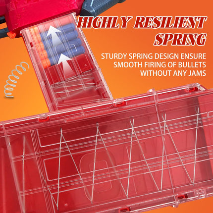 10 Darts Quick Reload Clips Compatible for Nerf Mega Motostryke Blaster Foam Dart Magazines Enhanced Blasting Fun Kids (Translucent Red).