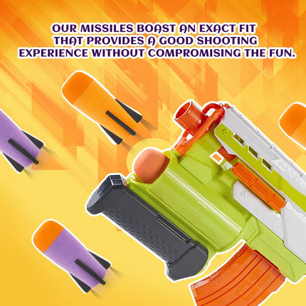 Missile Filled Foam Rocket Launcher Compatible for Nerf N-Strike Elite Series 10pcs,purple.