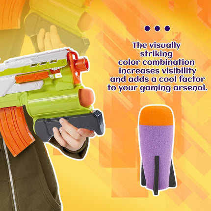 Missile Filled Foam Rocket Launcher Compatible for Nerf N-Strike Elite Series 10pcs,purple.
