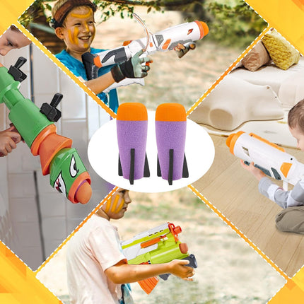 Missile Filled Foam Rocket Launcher Compatible for Nerf N-Strike Elite Series 10pcs,purple.