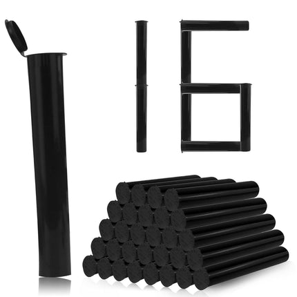 116mm 16pcs Waterproof Cigarette Storage Tubes Squeeze Bottles with Caps Airtight Sealing Plastic Container Protect Pre-Roll Cigarettes Cigarillos (Black).
