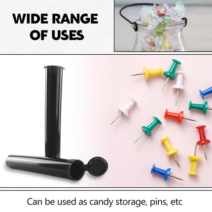 116mm 16pcs Waterproof Cigarette Storage Tubes Squeeze Bottles with Caps Airtight Sealing Plastic Container Protect Pre-Roll Cigarettes Cigarillos (Black).