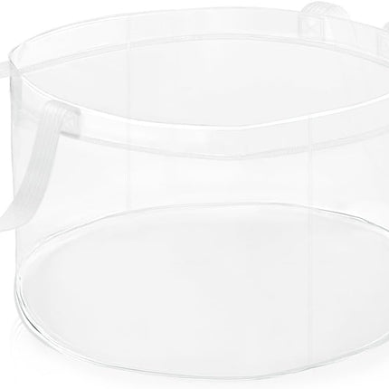 12L Collapsible Water Storage Bucket, Multi-Purpose Portable Folding Wash Basin, PVC Laundry Bag with Handle for Camping, Hiking, Washing Clothes, Vegetables, and Drinks(Transparent).