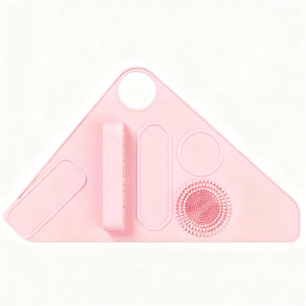Silicone Makeup Assistant Wristband, Professional Portable Beauty Tool with Brush Holder, Color Mixing Palette & Cleaning Zone, Adjustable Hand Strap for Artists Daily Use(Pink).