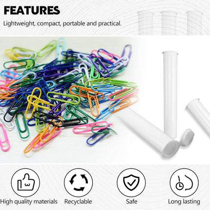 116mm 6pcs Waterproof Cigarette Storage Tubes Squeeze Bottles with Caps Airtight Sealing Plastic Container Protect Pre-Roll Cigarettes Cigarillos (White).