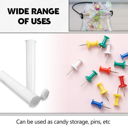 116mm 6pcs Waterproof Cigarette Storage Tubes Squeeze Bottles with Caps Airtight Sealing Plastic Container Protect Pre-Roll Cigarettes Cigarillos (White).