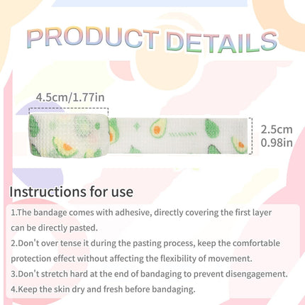Self-Adhesive Finger Bandage - 8 Rolls of Elastic & Breathable Protector, Waterproof Cohesive Tape Sports Fixing Band Stretch Wrap (1Inch x 5 Yards, Colors).