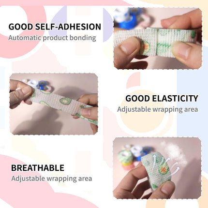 Self-Adhesive Finger Bandage - 8 Rolls of Elastic & Breathable Protector, Waterproof Cohesive Tape Sports Fixing Band Stretch Wrap (1Inch x 5 Yards, Colors).