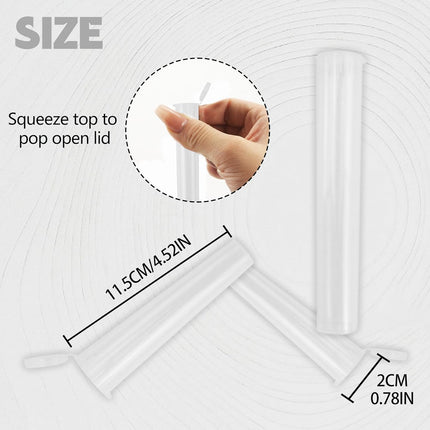 116mm 6pcs Waterproof Cigarette Storage Tubes Squeeze Bottles with Caps Airtight Sealing Plastic Container Protect Pre-Roll Cigarettes Cigarillos (Transparent).