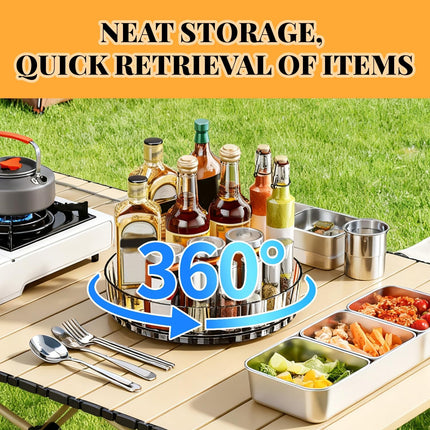 8.3" Rotating Spice Rack Organizer 360° Spinning Turntable for Kitchen Cabinet, Transparent Lazy Susan Tray Countertop, Pantry, Bathroom Vanity Storage Organization(Translucent Gray).