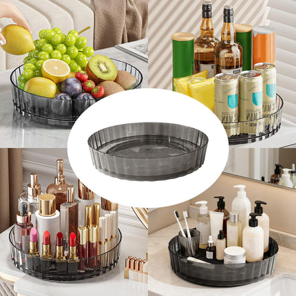 8.3" Rotating Spice Rack Organizer 360° Spinning Turntable for Kitchen Cabinet, Transparent Lazy Susan Tray Countertop, Pantry, Bathroom Vanity Storage Organization(Translucent Gray).