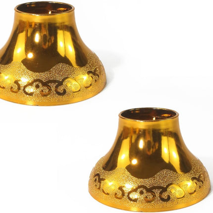 Buddhist Offering Plate Tray base with Golden Lotus Design - Serving for Fruit Offering, Home Dining,Temple Rituals( 2-Pack Base) 2PCS Base.