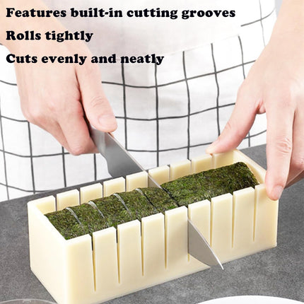 Sushi Maker Mold Kit, Easy DIY Onigiri Rice Ball Press, Plastic Shaper Tool for Home Kitchen Beginners (Square Shape).