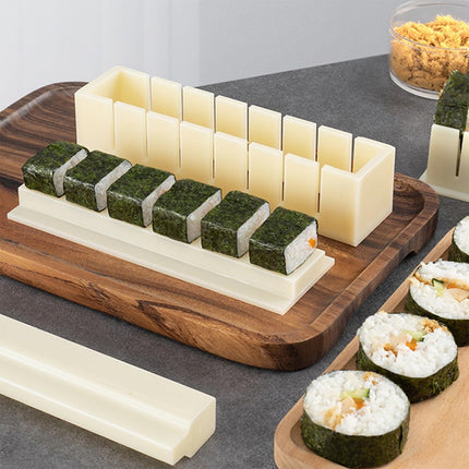 Sushi Maker Mold Kit, Easy DIY Onigiri Rice Ball Press, Plastic Shaper Tool for Home Kitchen Beginners (Square Shape).