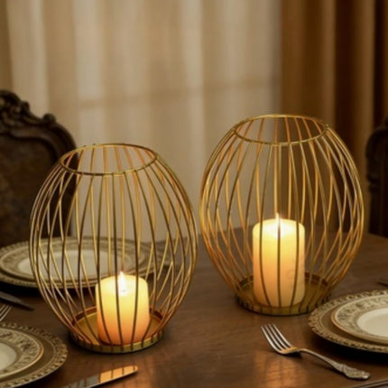 Metal columnar candlesticks, Iron Lantern Decorations, Modern Farmhouse Decor, Suitable for Living Rooms, Homes, Indoors, Outdoors, Tables, and Mantel Decorations.