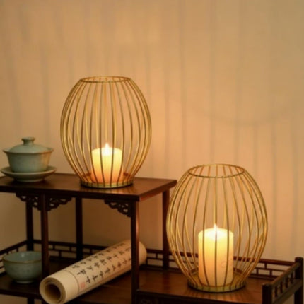 Metal columnar candlesticks, Iron Lantern Decorations, Modern Farmhouse Decor, Suitable for Living Rooms, Homes, Indoors, Outdoors, Tables, and Mantel Decorations.