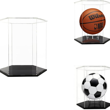 Basketball Display Case,Soccer Ball case, Acrylic Collectible Case, Soccer and Volleyball Collection Sports Souvenir Box (13.4 in X 11.8 13.4 in)