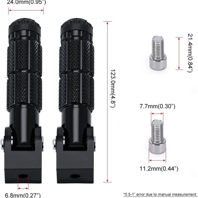 Motorcycle foot pegs, folding bicycle Universal M8 anti-slip motorcycle footrest, suitable for Super 73 S2/ZX/RX/R/S Adventure.