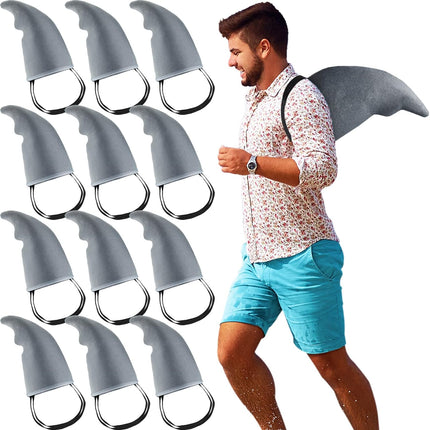 12 Pcs Halloween Shark Fin Costume Accessory Gray Props Easy to Wear Accessories for Adults Christmas Cosplay Supplies.