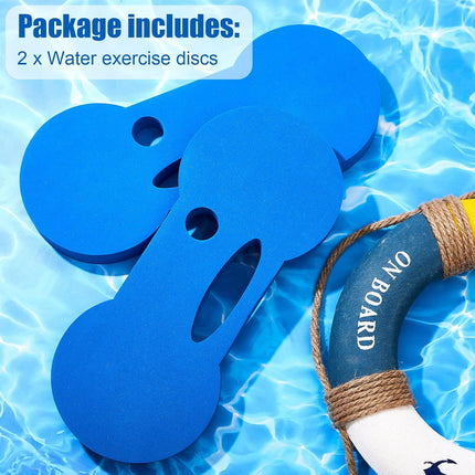 2 Packs Water Exercise Discs Hand Held Weight Equipment Pool for Adults Aerobics Resistance Training, Blue.