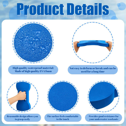 2 Packs Water Exercise Discs Hand Held Weight Equipment Pool for Adults Aerobics Resistance Training, Blue.