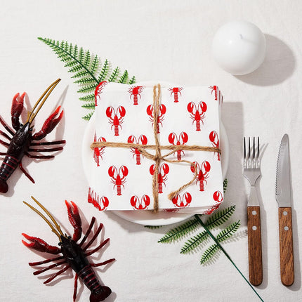 100 Count Crawfish Guest Napkins 2 Ply Disposable Lobster Napkin for Summer Dinner Picnic Barbecue Craw Fish Cocktail Luncheon Wedding Holiday Birthday Supplies, 13 x Inch.