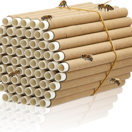 120 Pcs Mason Bee House Tube Refill Cardboard Paper Beekeeper Insert Beekeeping Supplies for Solitary Beehive Garden Pollinator Nest.