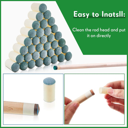 100 Pcs Billiard Cue Tips Pool Stick Slip on Replacement  13 mm.