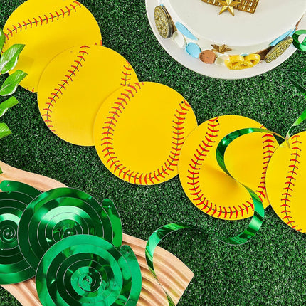 30 Pieces Softball Party Decoration Swirls Sports Hanging Swirl Decorations Birthday Supplies Sport Theme Ceiling Streamers for Fans Club.