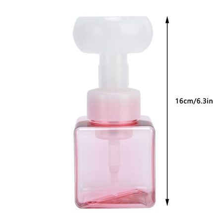 Foaming Soap Dispenser, Flower Shape Clear Plastic Pump Bottle Decorative Foam Dispenser Refillable Container for Liquid Soap(Pink).