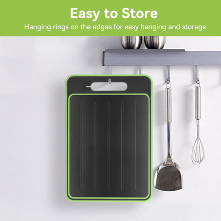 2 in 1 Defrosting Tray, Defrost Cutting Board with Knife Sharpener, Thawing Tray for Frozen Meat, Double Sided Sharpener.