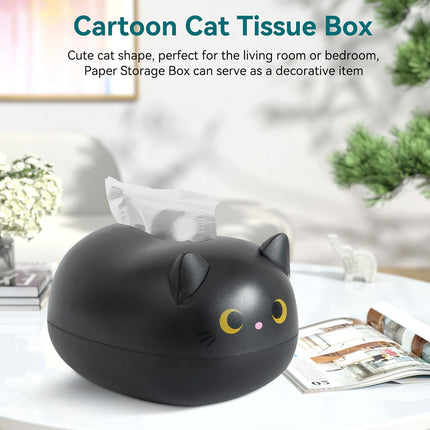 Cat Tissue Dispenser, Cartoon Toilet Paper Holder Dispenser Box with 2 Toothpick for Car Home Bathroom Kitchen Office.