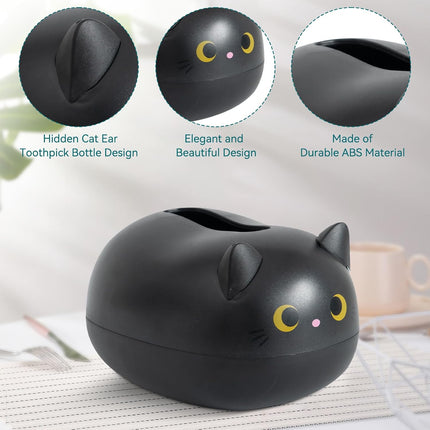 Cat Tissue Dispenser, Cartoon Toilet Paper Holder Dispenser Box with 2 Toothpick for Car Home Bathroom Kitchen Office.