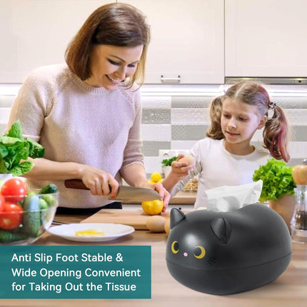 Cat Tissue Dispenser, Cartoon Toilet Paper Holder Dispenser Box with 2 Toothpick for Car Home Bathroom Kitchen Office.