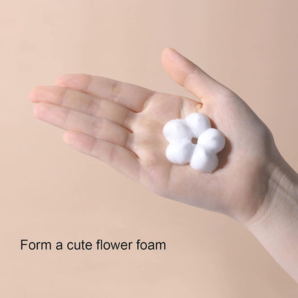 Foaming Hand Soap Dispenser, 250ml Flower Dispenser Shape Refillable Foam Pump Bottle Reusable Plastic Portable Liquid Container for Bathroom (Transparent).
