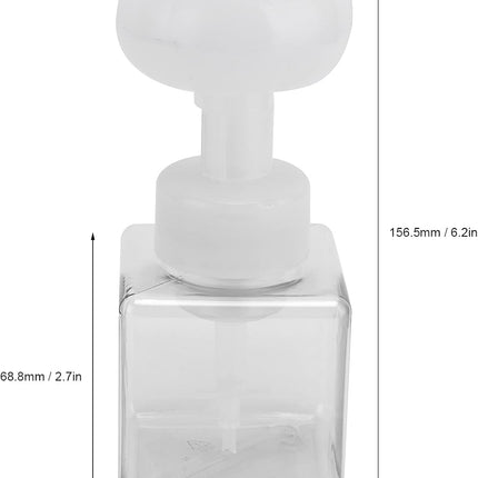 Foaming Hand Soap Dispenser, 250ml Flower Dispenser Shape Refillable Foam Pump Bottle Reusable Plastic Portable Liquid Container for Bathroom (Transparent).