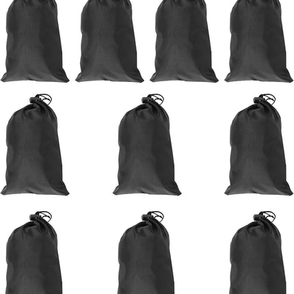 Black Drawstring Bags, 10 PCS Portable Bag Carry Ditty Pouch with Toggle Small Storage for Sports Travel.