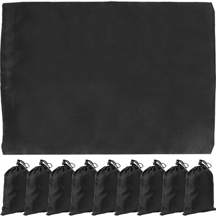 Black Drawstring Bags, 10 PCS Portable Bag Carry Ditty Pouch with Toggle Small Storage for Sports Travel.