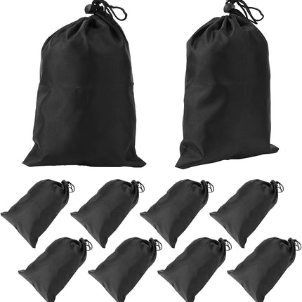 Black Drawstring Bags, 10 PCS Portable Bag Carry Ditty Pouch with Toggle Small Storage for Sports Travel.