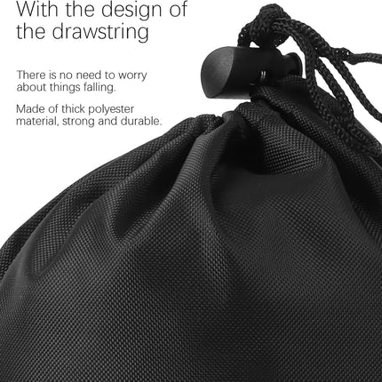 Black Drawstring Bags, 10 PCS Portable Bag Carry Ditty Pouch with Toggle Small Storage for Sports Travel.