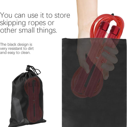 Black Drawstring Bags, 10 PCS Portable Bag Carry Ditty Pouch with Toggle Small Storage for Sports Travel.