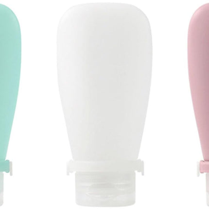 Travel Bottles for Toiletries, 3 Pack Silicone Leak Proof Squeeze Bottle Refillable Containers Set.