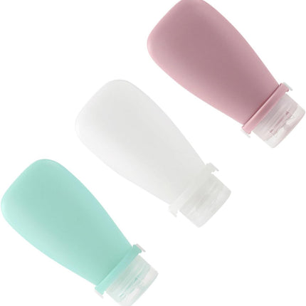 Travel Bottles for Toiletries, 3 Pack Silicone Leak Proof Squeeze Bottle Refillable Containers Set.