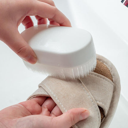 Laundry Scrub Brush, Brush Cleaning Shoe Household Clothes Shoes Scrubbing Detachable White Plastic for Countertops Bathtubs.