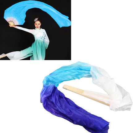 Dance Fan, 1 Pair Long Fan Belly Fans Folding Performance Classical (Blue).