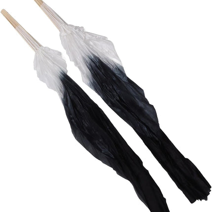 Dance Fan, 1 Pair Long Fan Belly Fans Folding Performance Classical (Black).