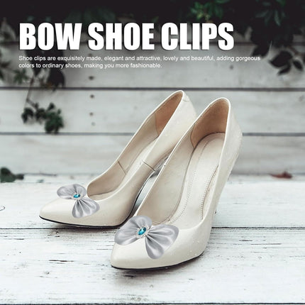 10Pcs Bow Shoe Clips, Charms for Women Decorations Clips Bowknot Hat Dress Shoes Clip Decoration DIY Wedding Party.