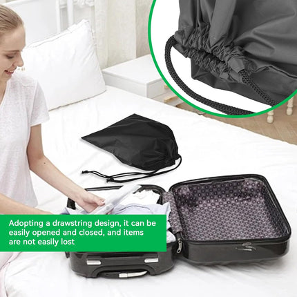 Nylon Drawstring Shoe Bag, 3PCS Bags for Travelling Dustproof Waterproof Travel Bag Underwear Shoes Pants Storage(Black).