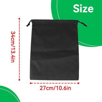 Nylon Drawstring Shoe Bag, 3PCS Bags for Travelling Dustproof Waterproof Travel Bag Underwear Shoes Pants Storage(Black).